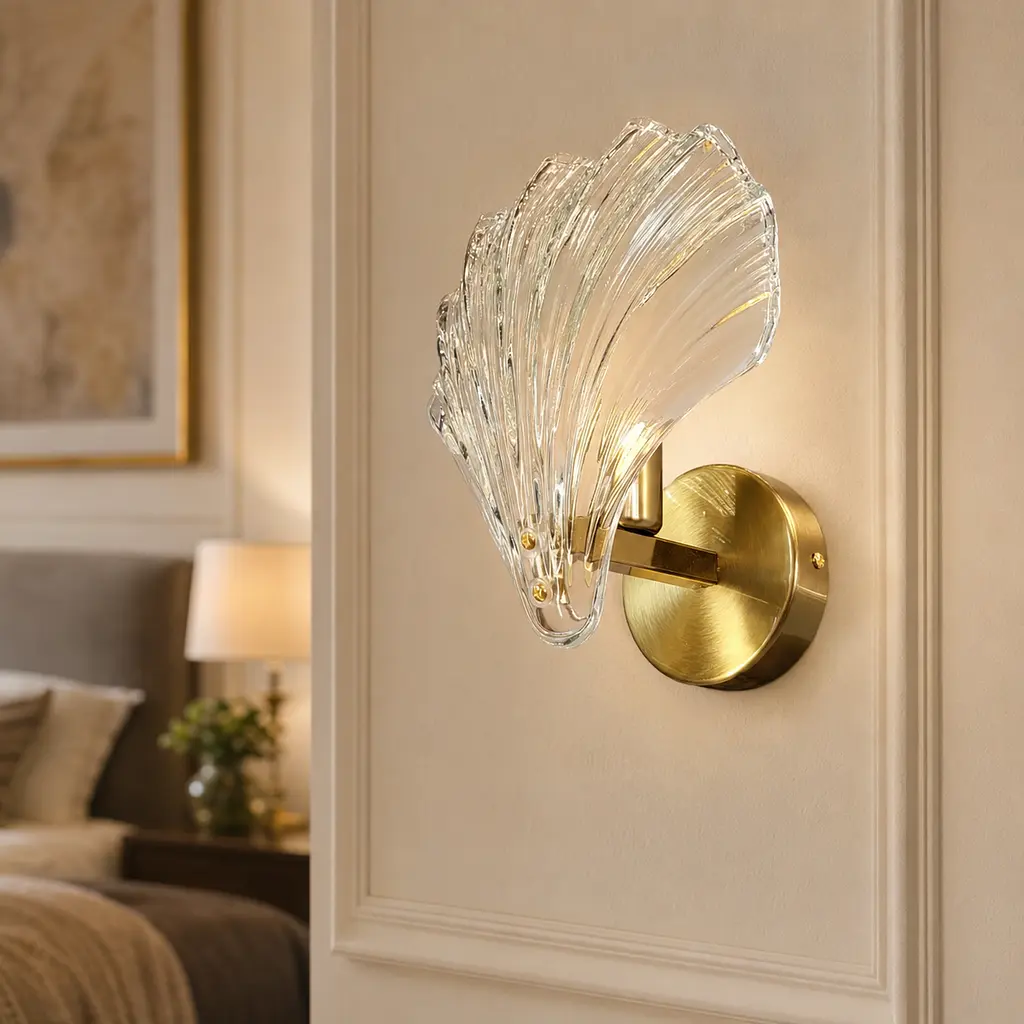 Настінне бра Artlight B1833GDWALL, 1 лампа E14, латунь і прозоре скло