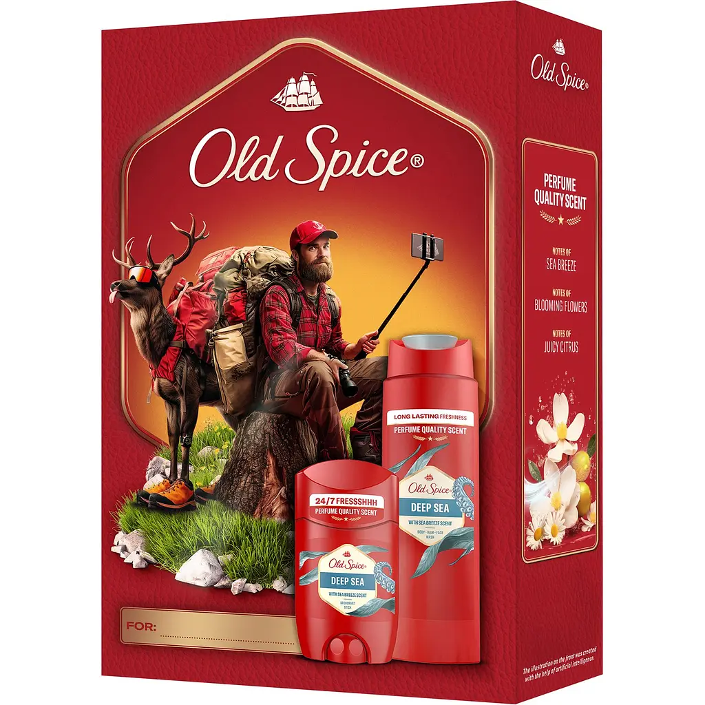 Подарочный набор Old Spice Outdoor Explorer Deep Sea: дезодорант-стик 50 мл + гель для душа 3-в-1, 250 мл - фото 2