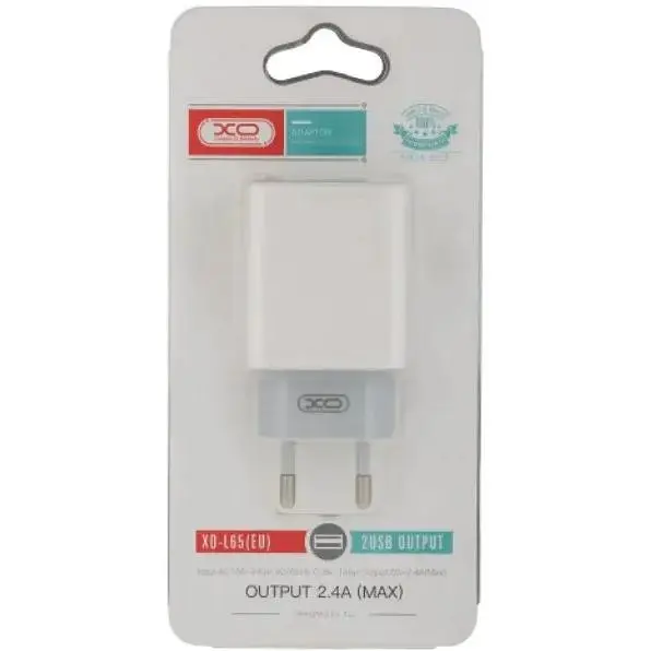 Зарядний мережевий пристрій XO L65 EU (2.4A) на 2 USB - фото 2