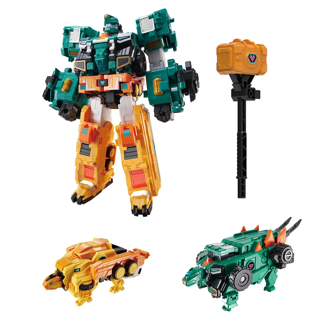 Ігровий набір з роботом-трансформером Dinoster Стего Трон 2 машини та динозаври (EU580804) - фото 5