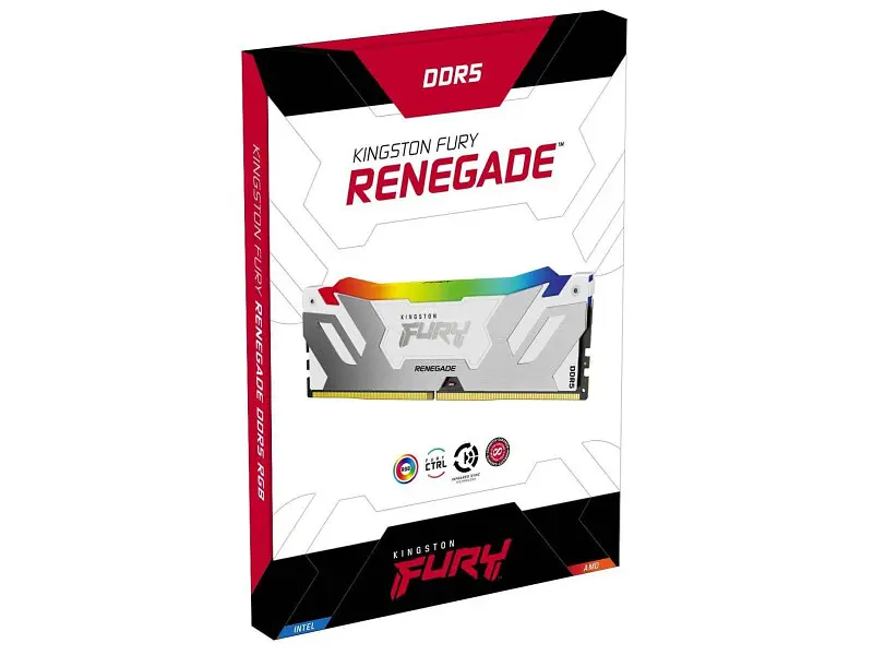 Пам'ять для настільних комп'ютерів Kingston DDR5 32GB (2x16GB) 6400Mhz FURY Renegade RGB White (KF564C32RWAK2-32) - фото 3