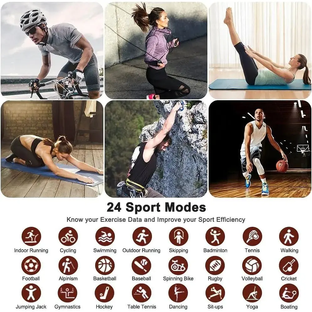 Смарт-часы Ordtop фитнес-трекер 1.69-дюймовый HD-дисплей Fitness Armbanduhr - фото 5