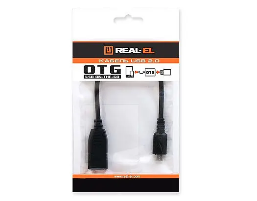 Кабель REAL-EL USB - micro USB V 2.0 (F/M), 0.1 м, черный (EL123500014) - фото 2