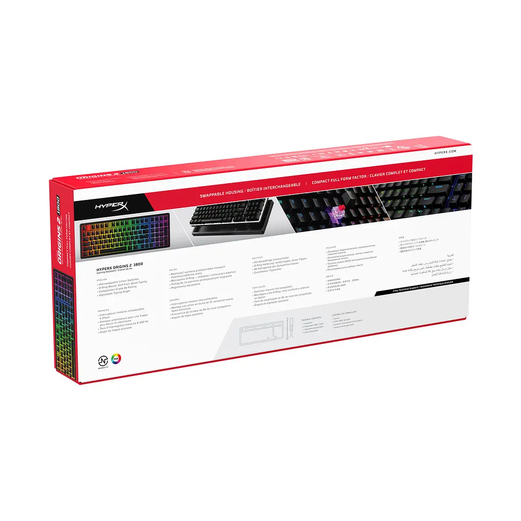 Клавіатура HyperX Origins 2 1800 HX Червоний USB Чорний (B4QS4AA) - фото 7