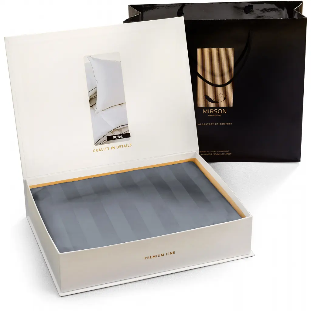 Постільна білизна MirSon Сатин Premium Graphite 2х160х220 (2200001717732) - фото 3