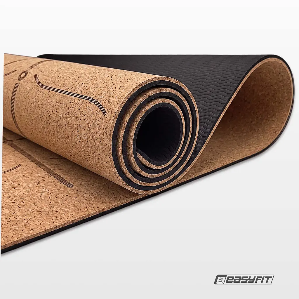 Килимок для йоги EasyFit Cork+TPE 5 мм двошаровий - фото 9