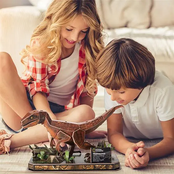 Тривимірна головоломка-конструктор CubicFun National Geographic Dino, Велоцираптор (DS1053h) - фото 4