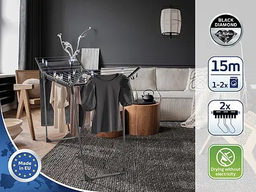 Каркас для сушки белья Leifheit PEGASUS 150 Solid Slim Black (81690) - фото 6