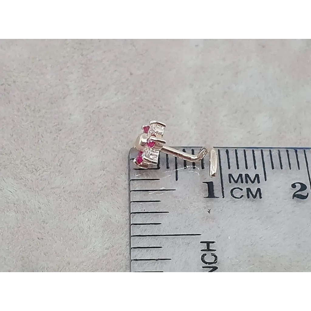 Золотая серьга-пирсинг в нос Dear с фианитами. 1040.5 - фото 5