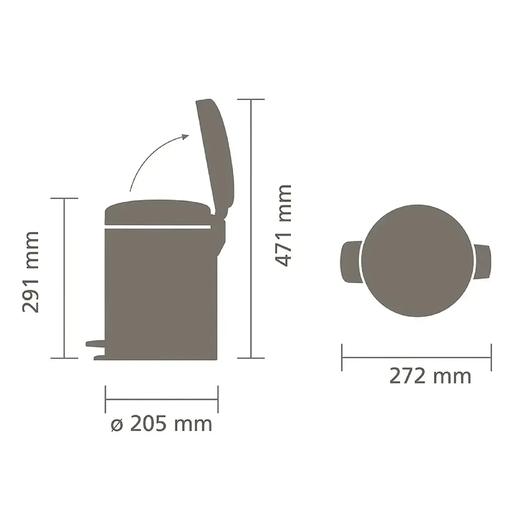 Ведро для мусора Brabantia Pedal Bin полированная сталь 5 л (112621) - фото 4