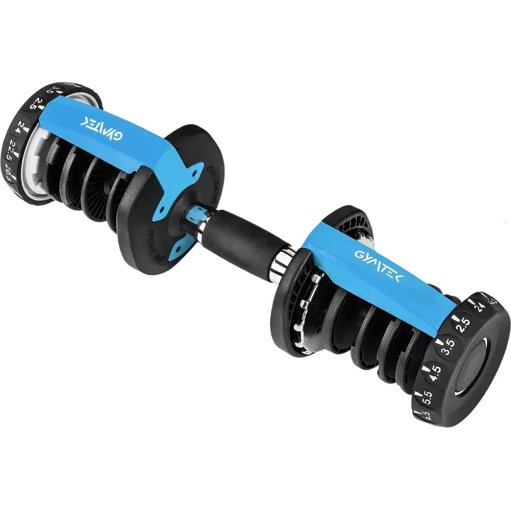 Гантель розбірна регульована Gymtek 2,5-24кг синій - фото 9