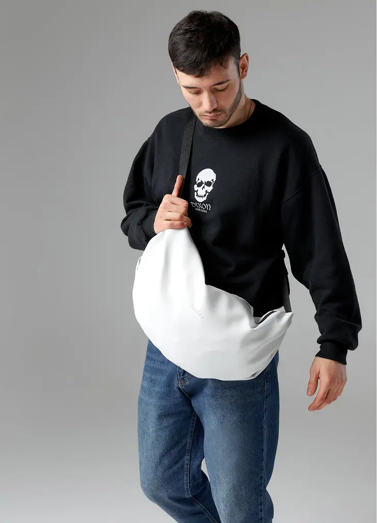 Чоловіча сумка Sambag HOBO BAG-GLOVE Біла 30 х 13 х 8 см (53400008m) - фото 8