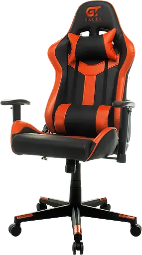 Геймерское кресло GT Racer черное с оранжевым (X-2527 Black/Orange) - фото 4