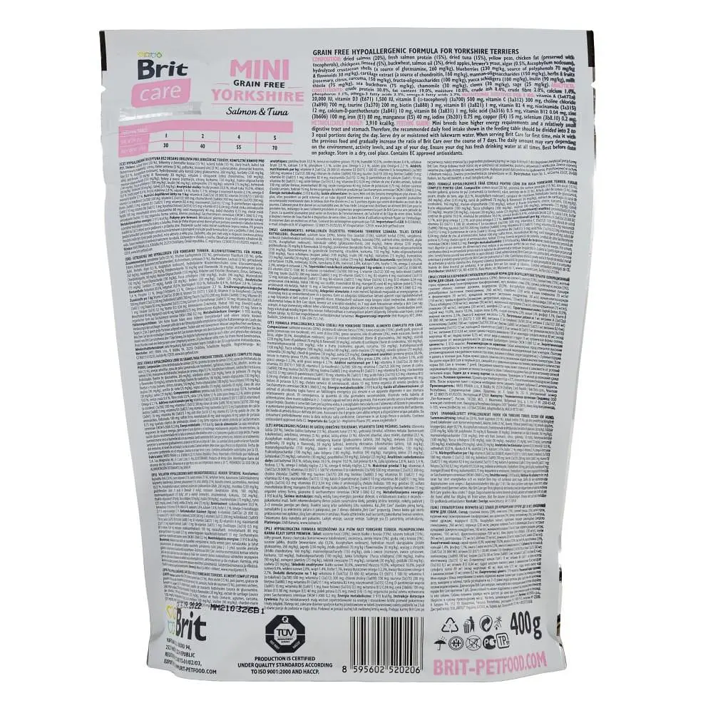 Сухой корм Brit Care Mini GF Yorkshire 0.4 кг для йоркширских терьеров (лосось и тунец) - фото 3