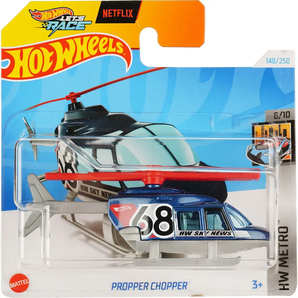 Набор: Базовая машинка Hot Wheels HW Metro Propper Chopper синяя (5785) + Базовая машинка Hot Wheels HW Hot Trucks Custom 72 Chevy LUV белая (5785) - фото 2