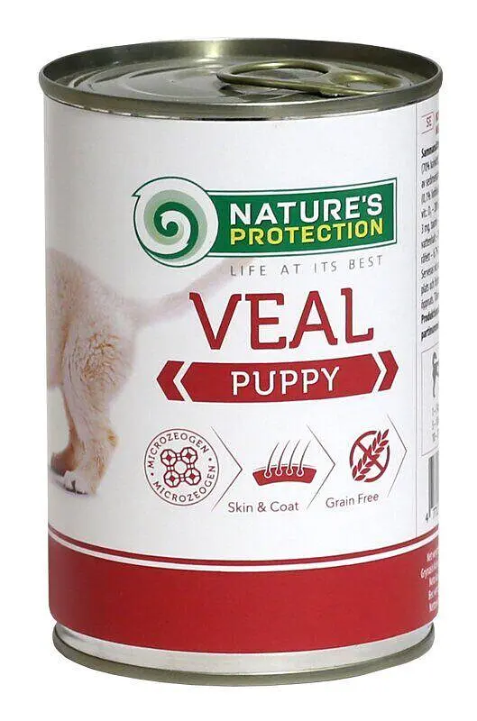 Вологий корм для цуценят всіх порід з телятиною Nature's Protection Puppy Veal, 800г