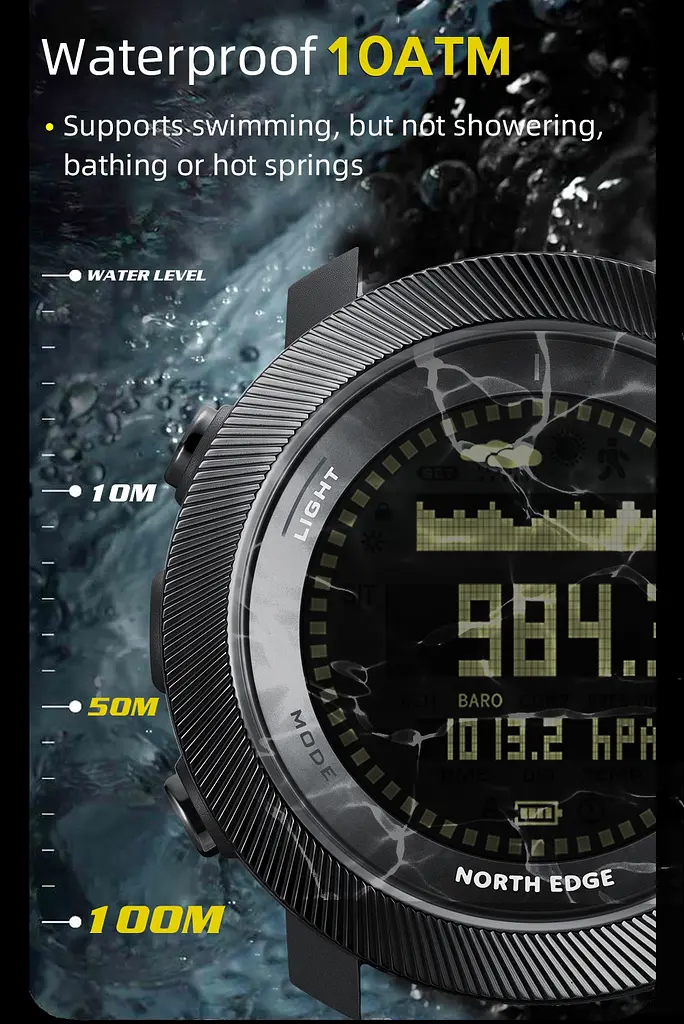 Годинник North Edge Model D 10 Bar з компасом - фото 4