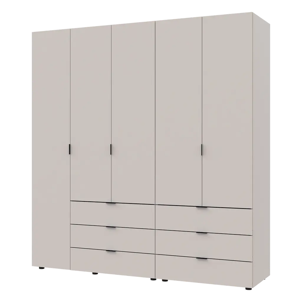 Шафа для одягу Doros Гелар розпашна комплект 2+3 ДСП 193.7х49.5х203.4 Кашемір (80737638) - фото 2