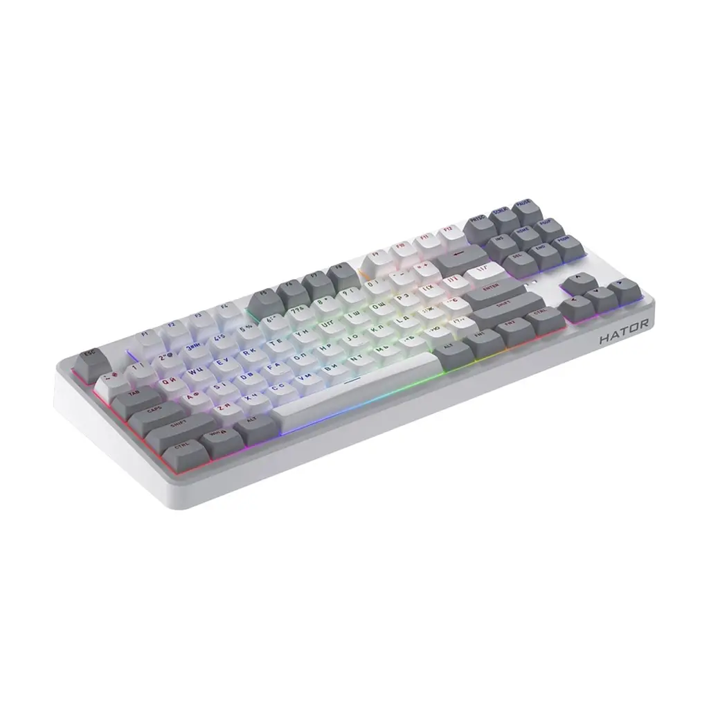 Клавіатура Hator Rockfall 3 Mecha TKL QMK/VIA Orange Wireless White (HTK851UA) - фото 4