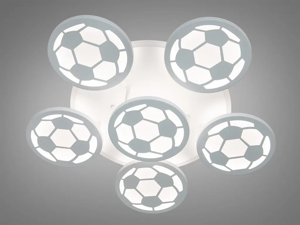 Люстра стельова LED Diasha 8065/5+1WH, 105W, 3200K-6500K, білий акрил, сучасний стиль для дитячої, коридору, кафе - фото 3