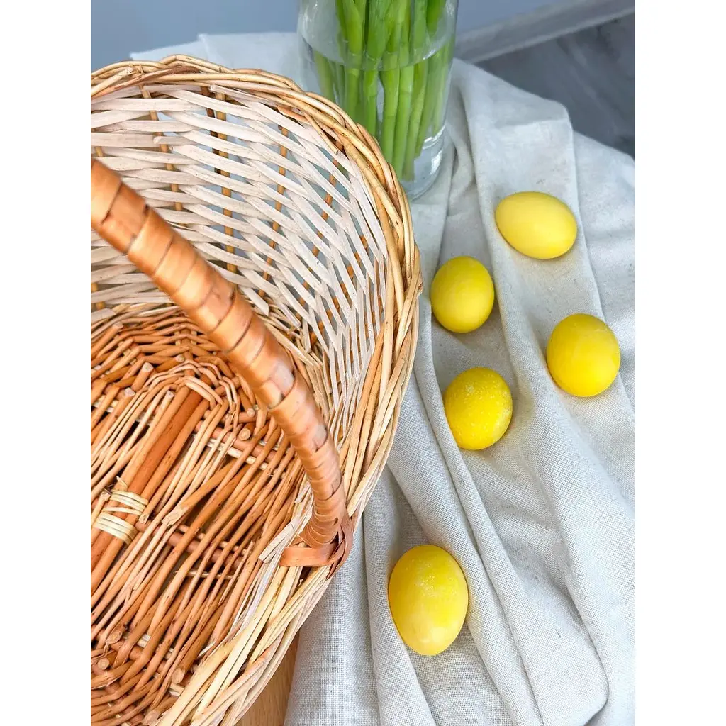 Пасхальная корзина из лозы с одной ручкой Закарпатье Коричневая - фото 5