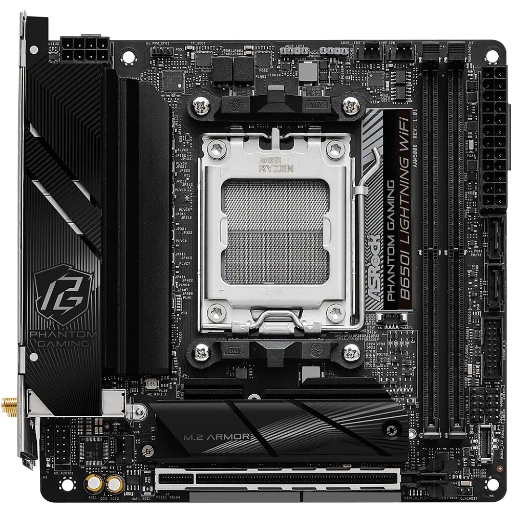 ASRock B650I LIGHTNING WIFI(AM5/B650, 2*DDR5, 1xPCIex16, HDMI/DP, 2xSATAІІІ,2xM.2, 2.5GLan, mITX) - фото 3