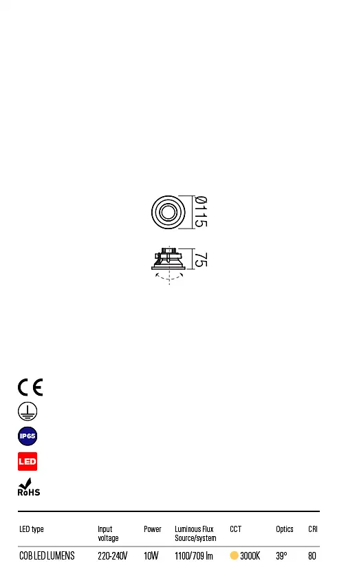 Встраиваемый уличный светильник XENO INCAS LED COB 10W IP65 DG 3000K (5.1.2) Redo 9585 - фото 3