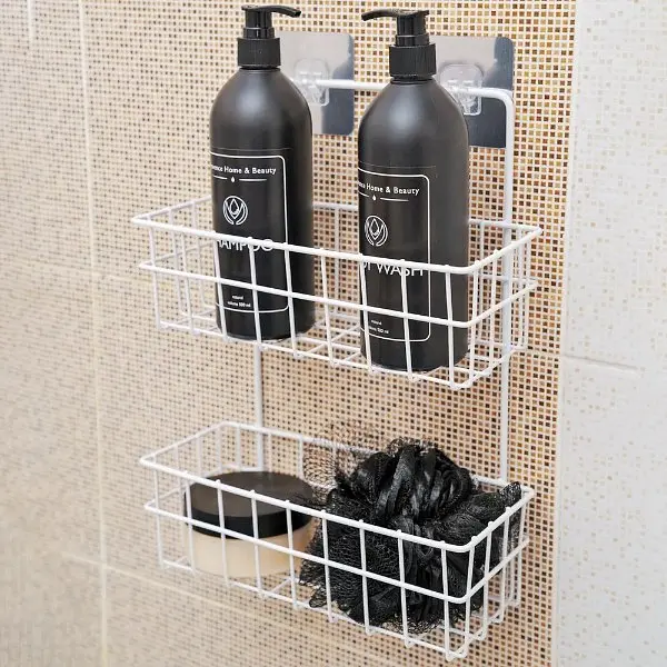 Настінна полиця-органайзер Stenson 25.5х10х33.5 см біла (25622) - фото 5