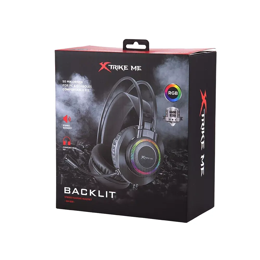 Дротова ігрова гарнітура Xtrike Me Gaming RGB Backlight GH-509, USB, 3.5mm, 2.1m, black - фото 7