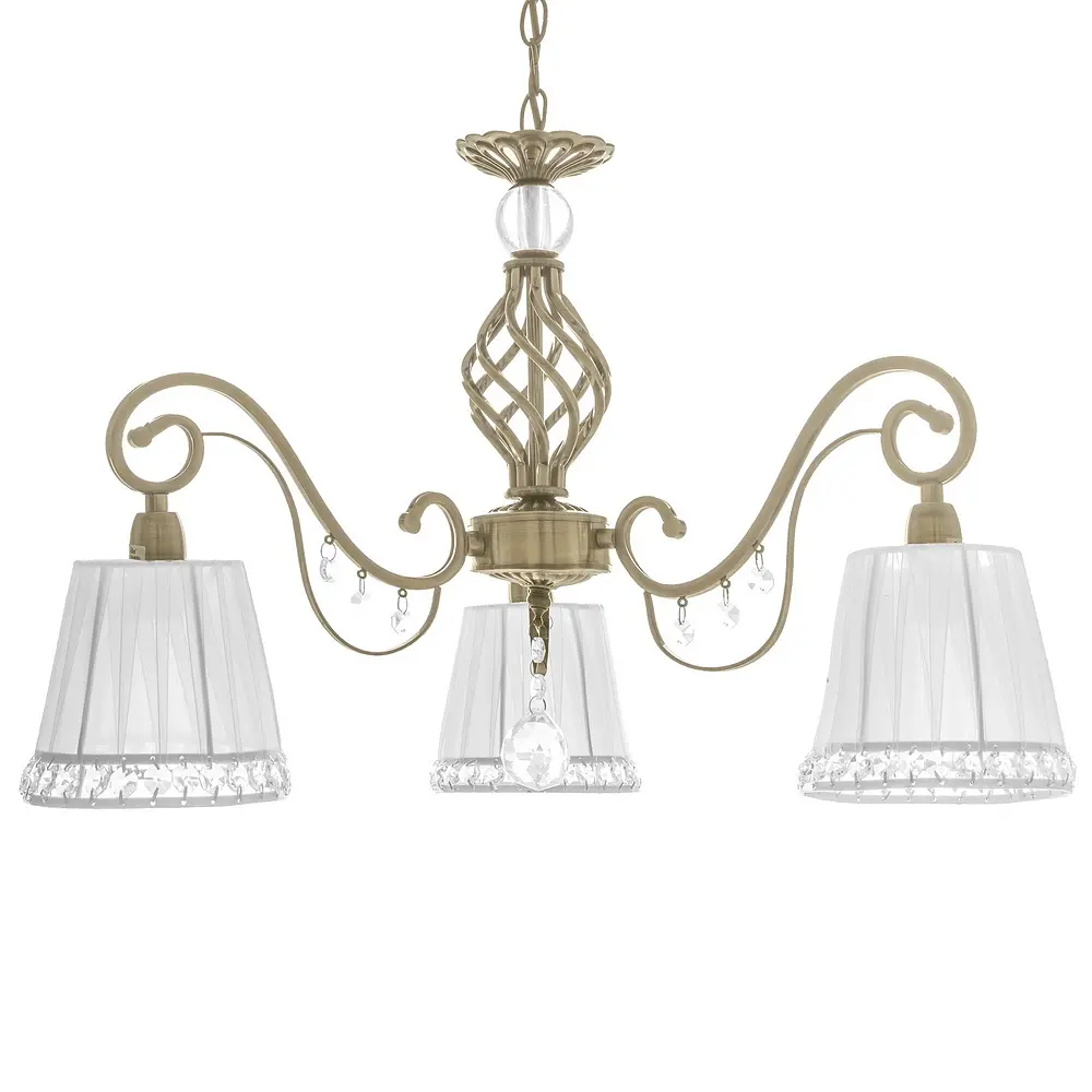 Люстра подвесная Brille с абажуром классическая E14 40W BZ (BKL-598S/3) - фото 5