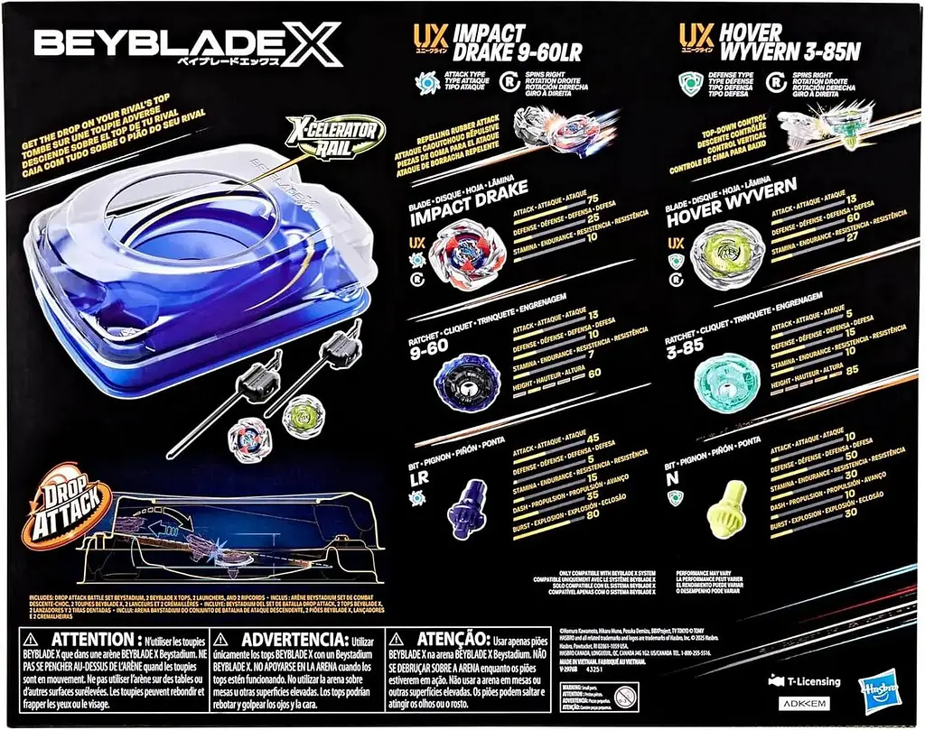 Ігровий набір Арена з Бейблейдами Hasbro Beyblade X Drop Attack Battle Set G0842 2 дзиги 2 пускові установки від 8 років (SKU-314) - фото 10