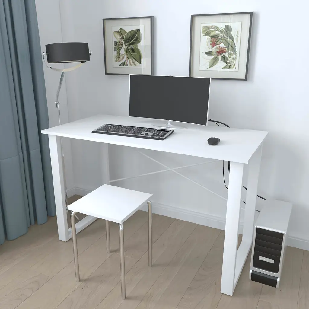 Письменный стол Ferrum-decor Драйв 750x1400x700 Белый металл ДСП Белое 16 мм (FRD-103206) - фото 3