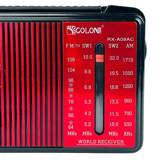 Радиоприемник Golon RX-A08AC красный портативный FM AM SW с USB SD аккумулятор - фото 4
