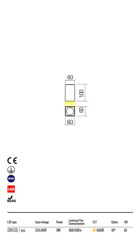 Потолочный светильник QUAD PL LED COB 3W IP65 DG 3000K (Sq)(5.1.2) Redo 90091 - фото 3