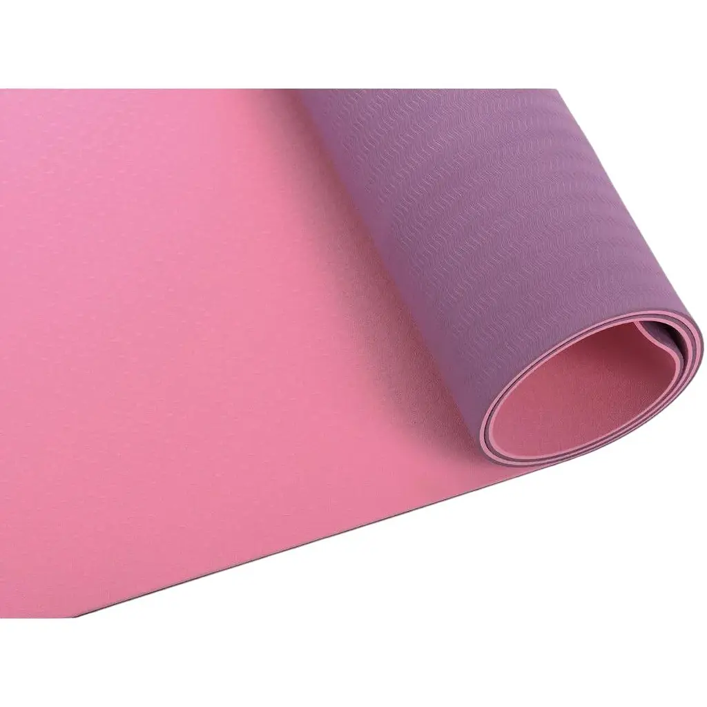 Коврик для фитнеса и йоги Queenfit Premium TPE 0.6 см розово-фиолетовый - фото 6