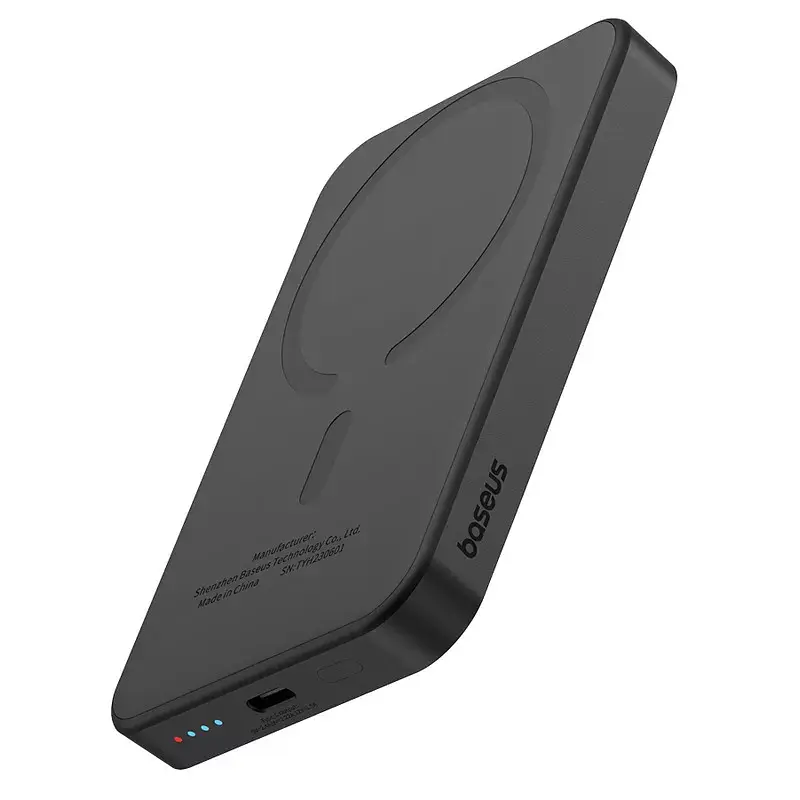 Зовнішній акумулятор MagSafe - бездротовий Baseus Power Bank 5000mAh 20W (PPCXM05) чорний - фото 2