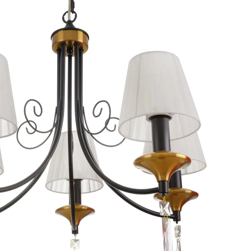 Люстра подвесная Brille с абажуром в спальне Е14 40W G (BKL-722S/5) - фото 6