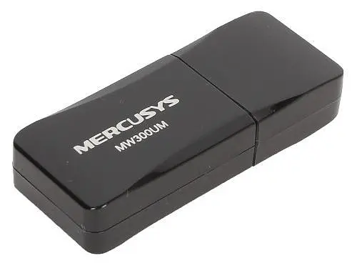 Сітковий адаптер Mercusys MW300UM USB WiFi 4 2.4 GHz (300 Мбіт/с) чорний MW300UM