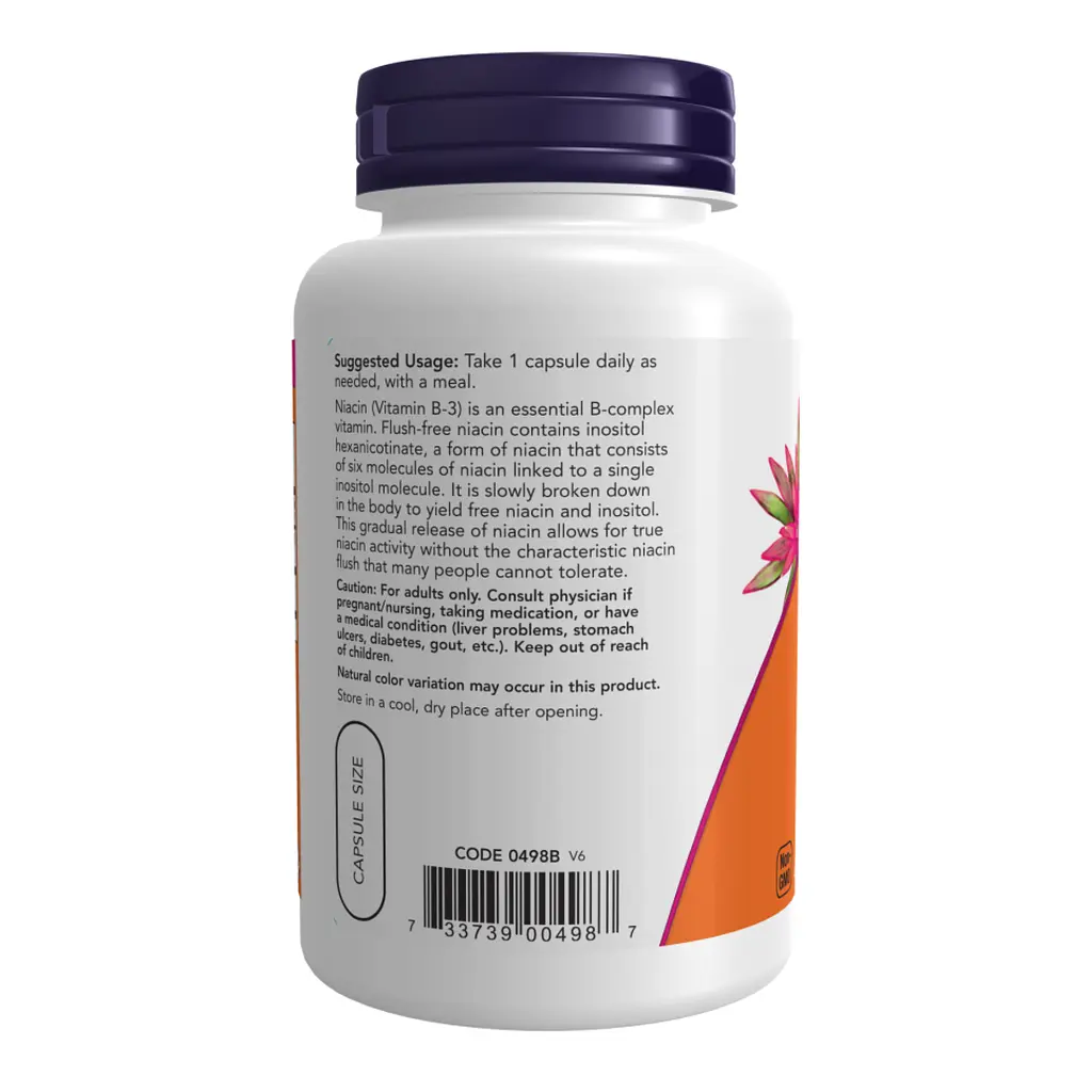 Ніацин Niacin Flush-Free Double Strength 500 mg - 180 vcaps - фото 3
