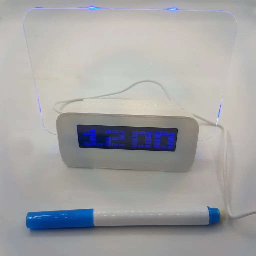 LED годинник з дошкою для записів і маркером 4 USB Синє підсвічування - фото 5