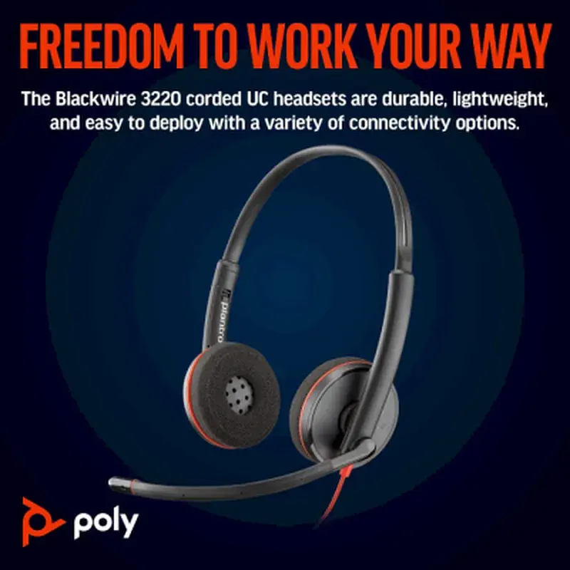 Навушники Poly Blackwire 3220 USB-A/C (8X228AA) - фото 3