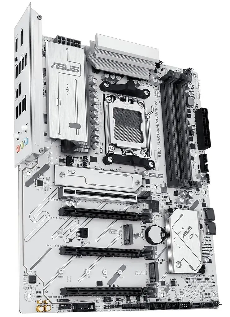 Материнська плата ASUS B850 MAX GAMING WIFI W White (B850 MAX GAMING WIFI W) (Socket AM5, AMD B850, ATX) - фото 3