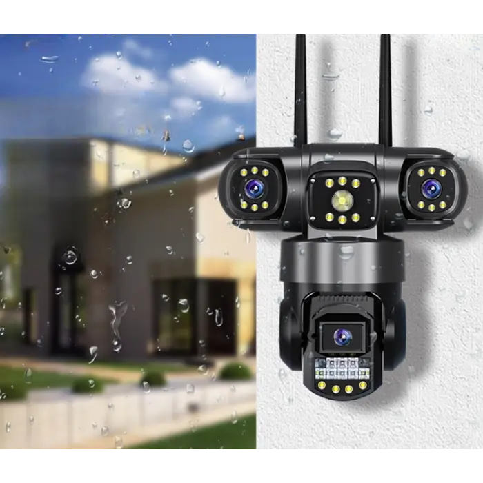 Уличная поворотная камера видеонаблюдения SC-28-4G, сим карта, три объектива, разрешение двенадцать мегапикселей, ночное видение, - фото 4