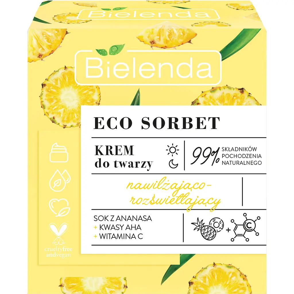 Крем для лица Bielenda Eco Sorbet Ананас увлажняющий и осветительный 50 мл - фото 3
