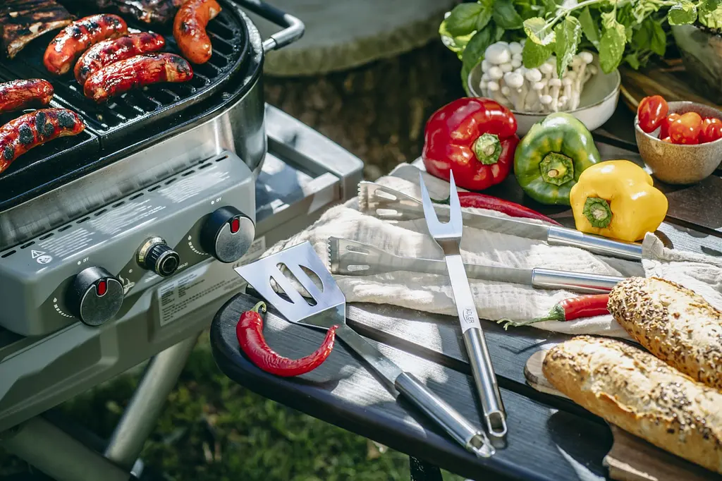 Столовые приборы для гриля барбекю Adler AD 6729 нержавеющая сталь в алюминиевом футляре - фото 9