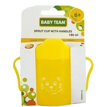 Поїльник Baby Team зі спаутом від 6 міс. 180 мл жовтий (5007 жовтий) - фото 2