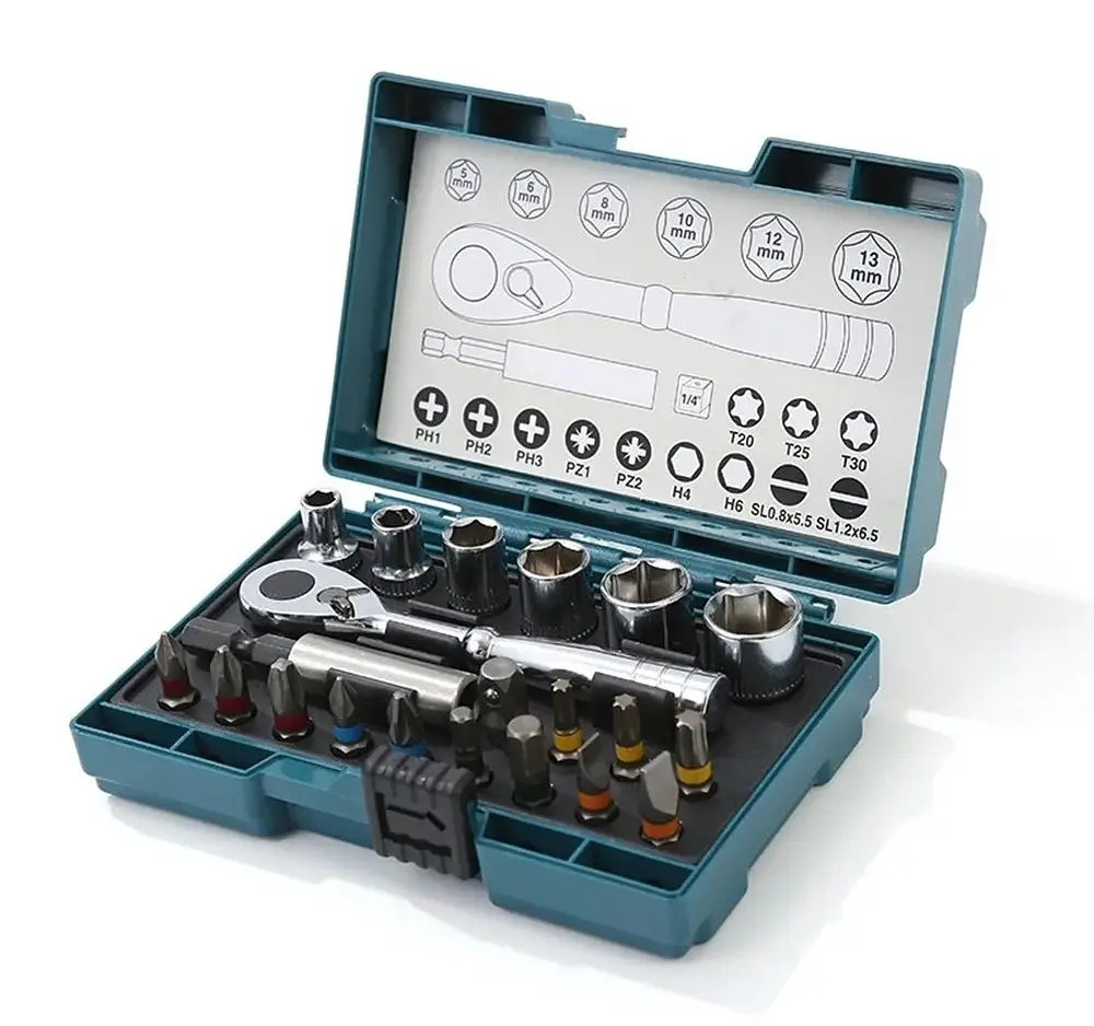Набір головок торцевих та біт з тріскачкою (21 предмет) Makita B-54081