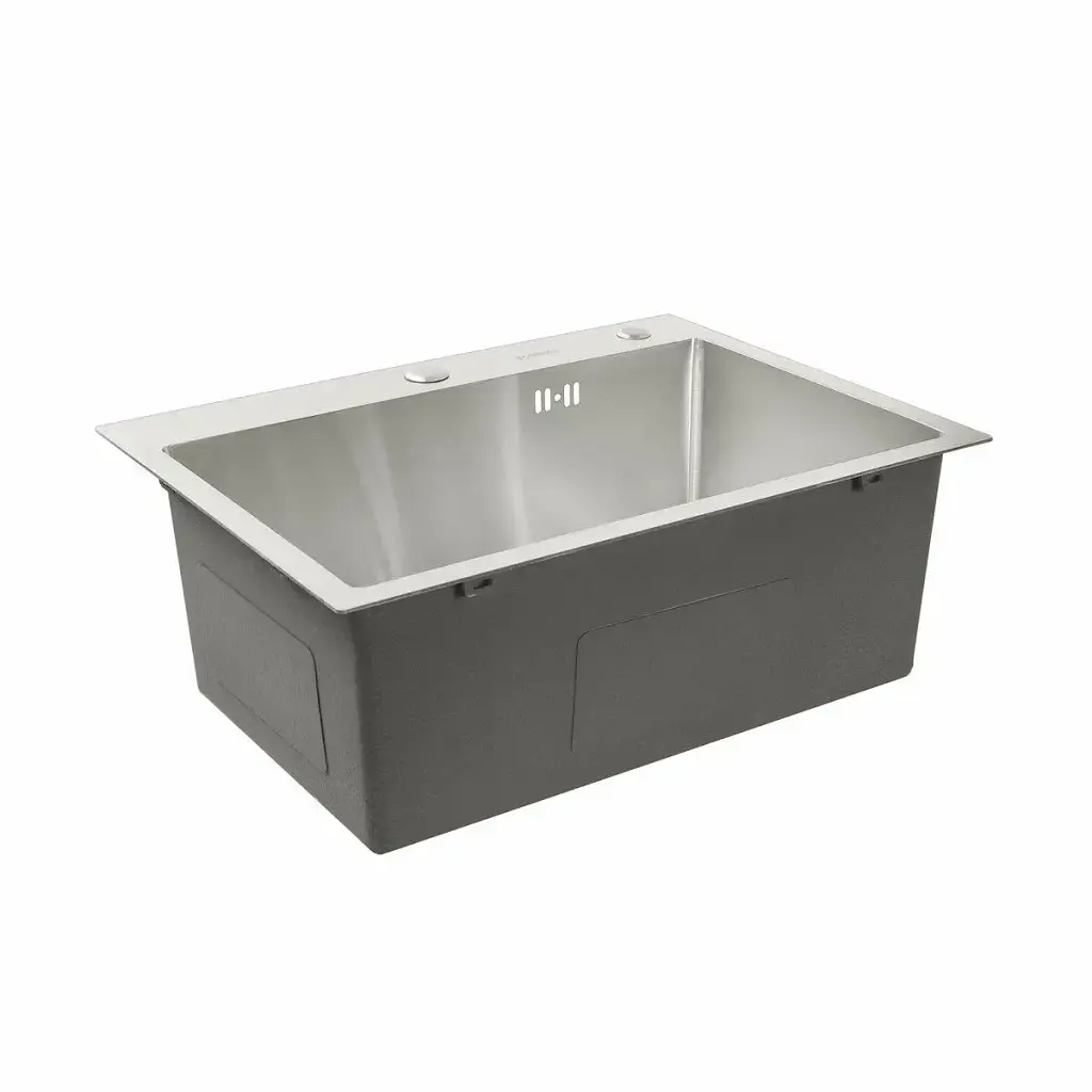 Кухонна мийка Platinum Handmade з нержавіючої сталі 3 мм прямокутна 58x43x22 см (000032263) - фото 2