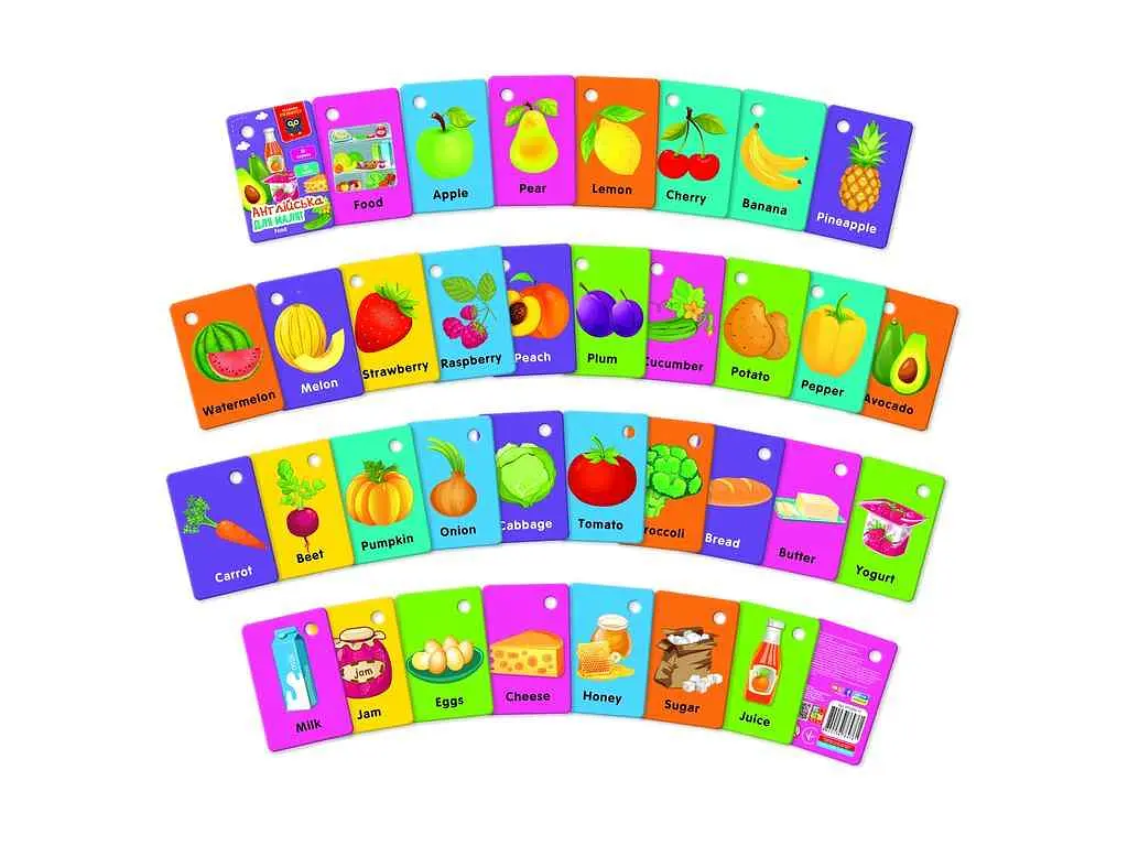 Гра настільна VLADI TOYS картки на кільці англійська Їжа VT5000-17 - фото 2