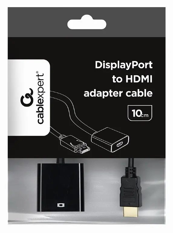 Перехідник Cablexpert A-DPM-HDMIF-002 DisplayPort - HDMI 0.1 м (A-DPM-HDMIF-002) - фото 3